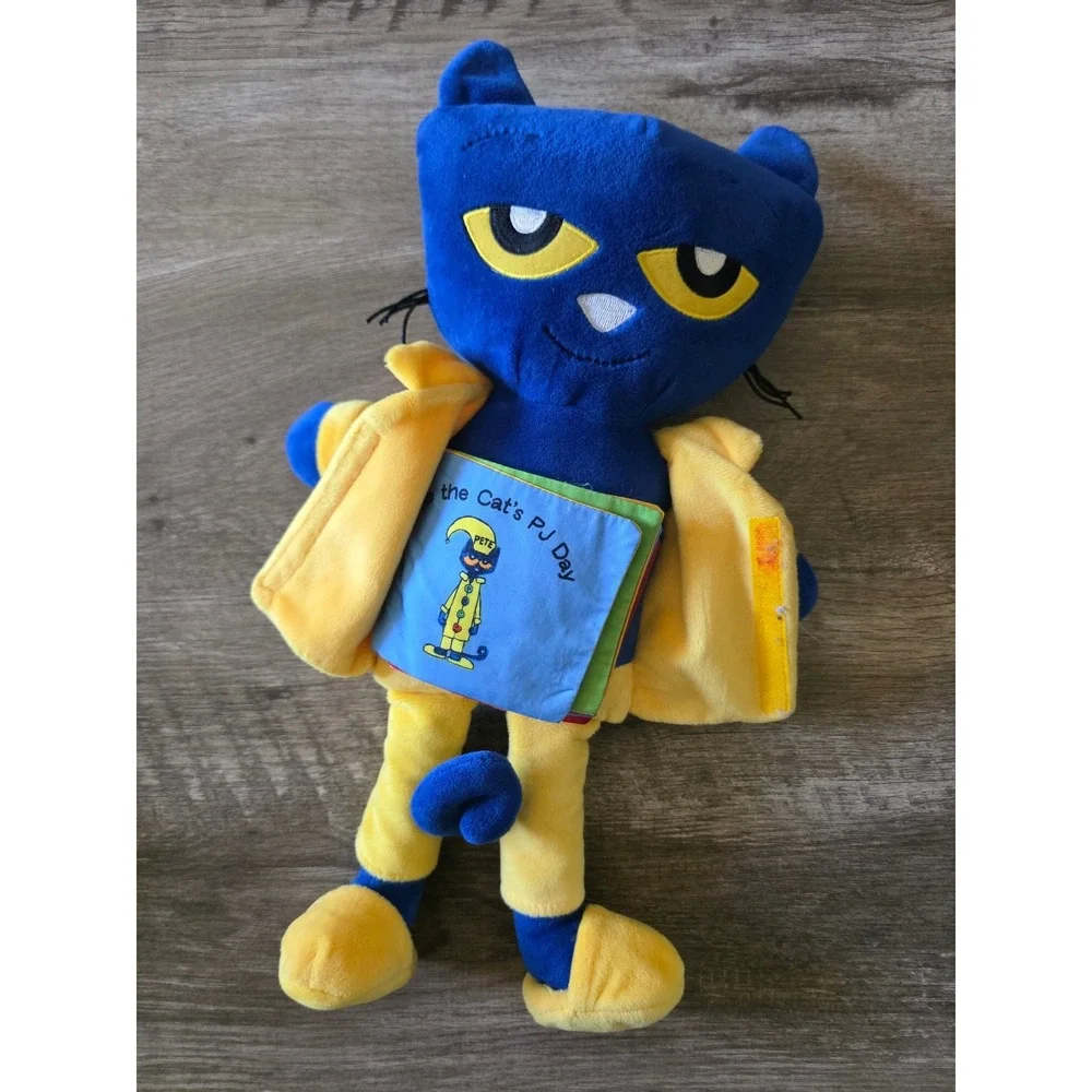 Pete the Cat Wheels on the Bus Game and Plush Doll with PJ Day Cloth Book Set